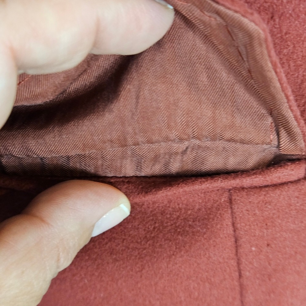 Max Mara Red Wool Fall Winter Blazer Jacket Elbow Patches Women's 8 | FLAW - Picture 15 of 16